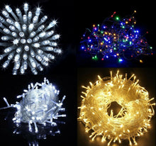 Cargar imagen en el visor de la galería, Guirnalda Luces led Navidad blanco cable transparente interior y exterior 8 funciones guirnaldas