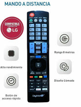 Cargar imagen en el visor de la galería, Mando a distancia compatible con TV LG LCD LED no requiere programación