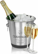 Cargar imagen en el visor de la galería, Cubitera de champán vino con asas Acero Inoxidable 20.5x22CM, Champanera para BAR, Restaurante, Pub y Hogar Uso
