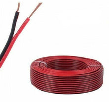 Cargar imagen en el visor de la galería, Cable de audio para altavoces 100 m metros 0.75mm 2.6x5.2 mm BOBINA ROJO Y NEGRO