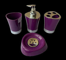 Cargar imagen en el visor de la galería, Juego 4 accesorios de baño, jabonera, vaso, Dispensador De Jabón, Porta cepillo