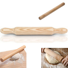 Cargar imagen en el visor de la galería, Rodillo de madera para cocina grande y pequeño para masa de madera para niños