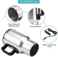 Cargar imagen en el visor de la galería, Travel Mug Taza Termo Electrica Acero Inoxidable 400 ml 12V con Cargador de Mechero de Coche Termo Electrónico de Viaje