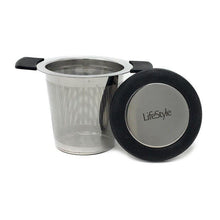 Cargar imagen en el visor de la galería, Filtro para infusiones té acero inox con tapa y soporte