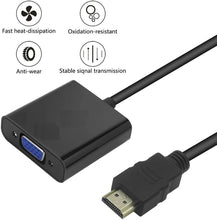 Cargar imagen en el visor de la galería, Convertidor de Señal Activo Video HDMI Digital a VGA Analogico Audio 3,5mm Negro