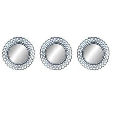 Cargar imagen en el visor de la galería, Espejos Pared Decorativos Plateados dorados Pack 3 Casa Habitación Salón 25 cm