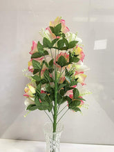 Cargar imagen en el visor de la galería, Ramo de Flores rosas + Orquídeas Artificiales Cementerio Mesa Decoración Boda