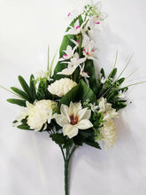 Cargar imagen en el visor de la galería, Ramo de Flores Lilium Artificiales Cementerio Mesa Decoración Boda 14 tenedores