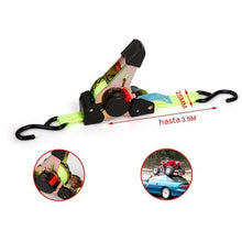 Cargar imagen en el visor de la galería, Correa Tensor sujeción automática 3,5m x25mm Eslinga Trinquete Autoenrollable