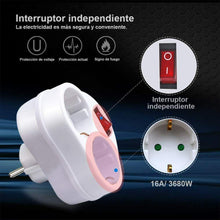 Cargar imagen en el visor de la galería, pack 2 adaptador con interruptor y 2 enchufes schuko.16A/250V~ MAx.3680W