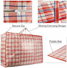 Cargar imagen en el visor de la galería, 2 bolsas rafia grande colada, cesta lavandería, limpieza, con cremallera y asas