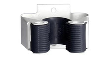 Cargar imagen en el visor de la galería, Colgador triple para escobas 3.2 x 35.5 cm blanco y gris con tornillos