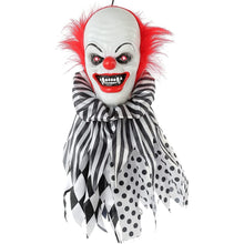 Cargar imagen en el visor de la galería, Colgante Payaso con Luz Sonido y Movimiento (60 cm) Decoración Halloween
