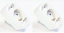 Cargar imagen en el visor de la galería, PACK 2 Adaptadores de regleta de enchufe con 2 Tomas PLANO,1 Toma DE REDONDO