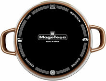 Cargar imagen en el visor de la galería, Copper Olla Con Tapa de Cristal, en acero esmaltado color cobre