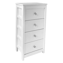 Cargar imagen en el visor de la galería, Mueble Auxiliar Cajonera Ancha de Madera de Pino Natural Color Blanco Nieve, Mesillas de noche,