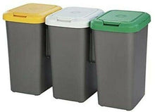 Cargar imagen en el visor de la galería, Tontarelli Set 3 PAPELERAS DE Reciclaje 77x32x47,5 cm, Triple, 75 litros