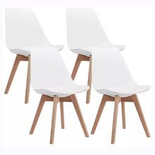 Cargar imagen en el visor de la galería, 4 x Sillas de comedor de plástico Eam de alta calidad, modernas, de lujo, nórdicas, para el hogar,
