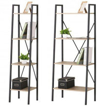 Cargar imagen en el visor de la galería, Mueble Estantería De Almacenamiento 4 Niveles Estructura De Metal Tablero Madera