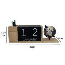 Cargar imagen en el visor de la galería, Calendario Perpetuo de Madera para Sobremesa, Decoración para el Hogar, Ideal para Escritorio, Sala de Estudio, Oficina