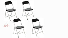 Cargar imagen en el visor de la galería, Silla Plegable Negro PVC Asiento Acolchado