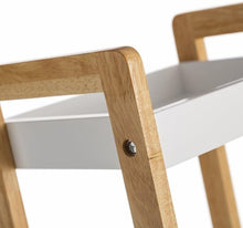 Cargar imagen en el visor de la galería, Mueble De Baño Eatantería De 3 Estantes Con Ruedas Bambú Mdf - Blanco/bambú