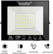 Cargar imagen en el visor de la galería, 2x Proyectores Focos LED para exteriores, 20 W, IP65, 1700 lm 6500 K blanco frío