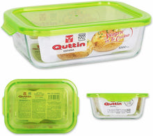 Cargar imagen en el visor de la galería, Fiambrera de Cristal con Tapa de Verde Rectangular Cuadrada redonda