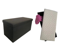 Cargar imagen en el visor de la galería, Baúl Puff Taburete Almacenaje Plegable Caja Asiento Banco de Almacenamiento