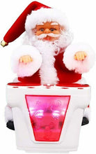 Cargar imagen en el visor de la galería, Juguete Papá Noel luz eléctrico musical tambor de música giratoria Navidad deco