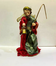 Cargar imagen en el visor de la galería, Nacimiento tela 9 piezas figurad natividad resina para pesebre de Navidad belen