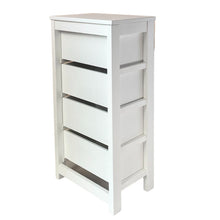 Cargar imagen en el visor de la galería, Mueble Auxiliar Cajonera Ancha de Madera de Pino Natural Color Blanco Nieve, Mesillas de noche,