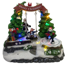 Cargar imagen en el visor de la galería, Escena Columpio Decoracion de Navidad Con Luz y Movimiento 23 x 18 cm