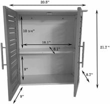 Cargar imagen en el visor de la galería, Mueble de pared Miami Armario 2 puertas y estanterías de madera cuarto de baño