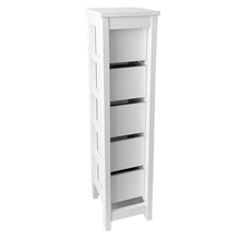 Cargar imagen en el visor de la galería, Mueble Auxiliar Cajonera Estrecho de Madera de Pino Natural Color Blanco Para Baño Dormitorio