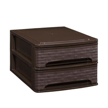 Cargar imagen en el visor de la galería, Cajonera de Plástico Stylo Blanco Linea / Wengué Decoración Bambú Hogar Oficina