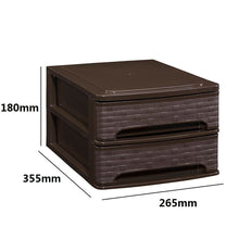 Cargar imagen en el visor de la galería, Cajonera de Plástico Stylo Blanco Linea / Wengué Decoración Bambú Hogar Oficina