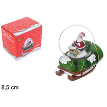 Cargar imagen en el visor de la galería, Bola cristal de agua nieve Papá noél con luz multicolor Led decorativa navideña