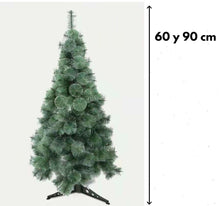 Cargar imagen en el visor de la galería, Árbol de pino negro y verde con nieve Navidad Artificial rama soporte metal PVC 60-210 cm