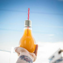 Cargar imagen en el visor de la galería, Botella bombilla alan con pajita, vasos, 400 ml, para agua o bebidas, playa