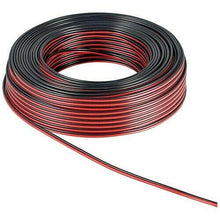 Cargar imagen en el visor de la galería, Cable de audio para altavoces 100 m metros 0.75mm 2.6x5.2 mm BOBINA ROJO Y NEGRO