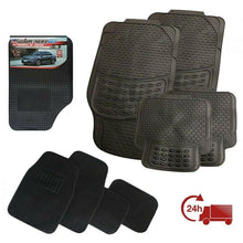 Cargar imagen en el visor de la galería, Alfombra coche automóvil negra 4 pcs interior coche Universal Moquetas autos