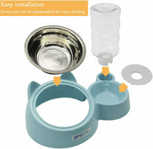 Cargar imagen en el visor de la galería, Comedero y Bebedero Automático 2 EN 1 para Gatos y Perros Antisalpicaduras Dispensador Agua Alimentador Automatico Fuentes para Mascotas