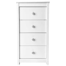 Cargar imagen en el visor de la galería, Mueble Auxiliar Cajonera Ancha de Madera de Pino Natural Color Blanco Nieve, Mesillas de noche,