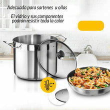 Cargar imagen en el visor de la galería, Tapadera de Vidrio Tapa para Olla Inoxidable Cocina Cacerola Sarten Cristal