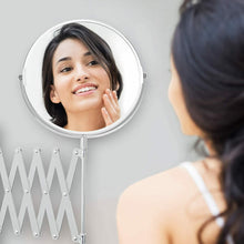 Cargar imagen en el visor de la galería, Espejo de pared armónica con soporte extensible aumento x2, 21 cm, Ø17 cm, para baño maquillaje afeitar - Gerimport