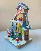 Cargar imagen en el visor de la galería, ESCENA FABRICA SANTA CON MUSICA LUZ LED MOVIMIENTO 13.5x16.5x29 cm