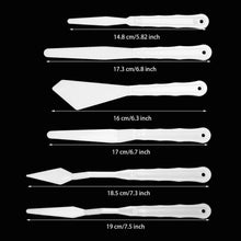 Cargar imagen en el visor de la galería, 6 Unids Blanco Plástico Espátula Set Pintura Talla Herramientas pintar acuarela