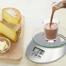 Cargar imagen en el visor de la galería, Báscula Digital de Cocina, 1g - 5 kg Superficie de Vidrio Templado tara con hora