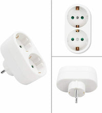 Cargar imagen en el visor de la galería, PACK 2 Adaptador de regleta de enchufe con 2 Tomas, 2 salidas, 3680W, 16A/250 V